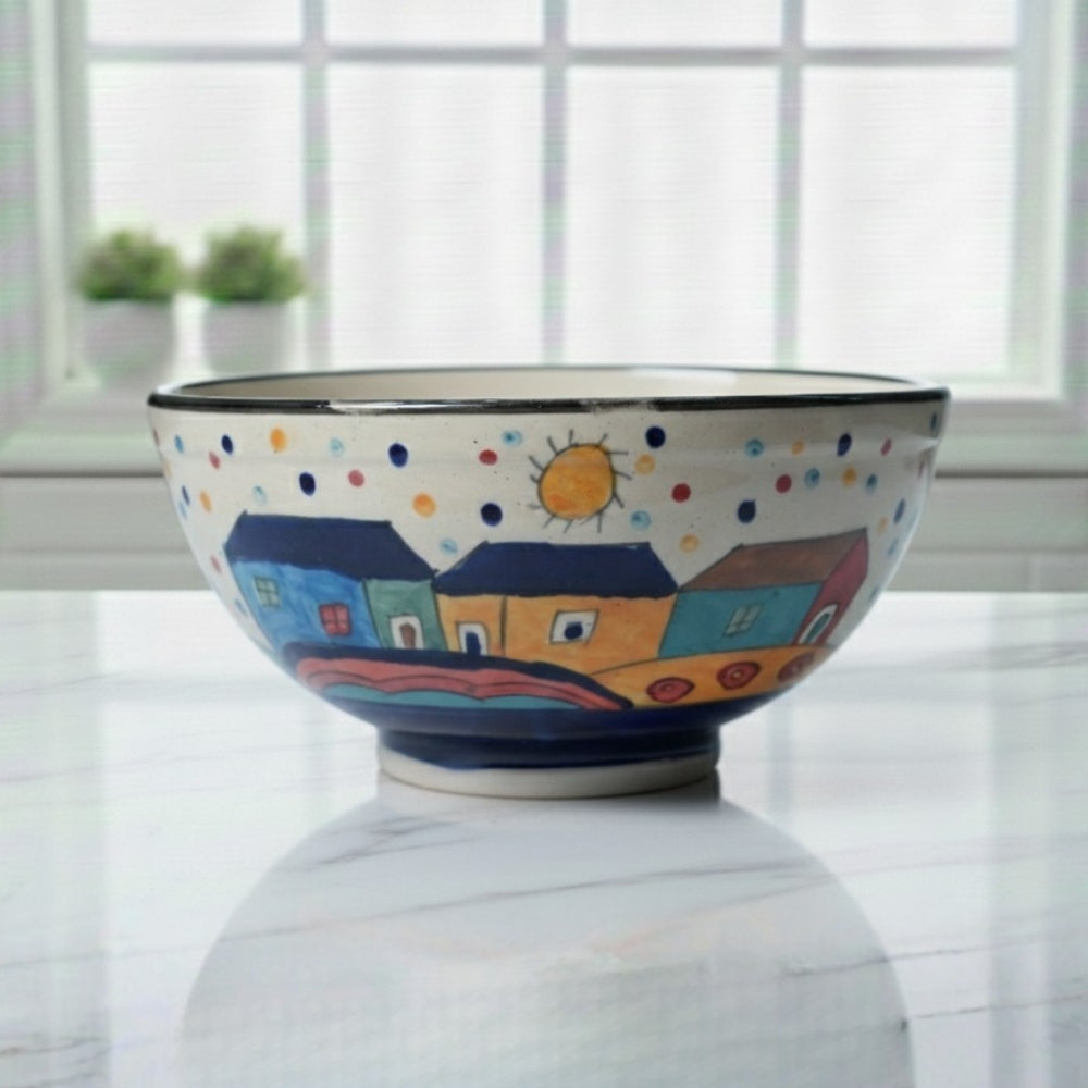 turkish ceramic cone serving bowl set of 2 round serving bowls with glazed finish for dining and serving